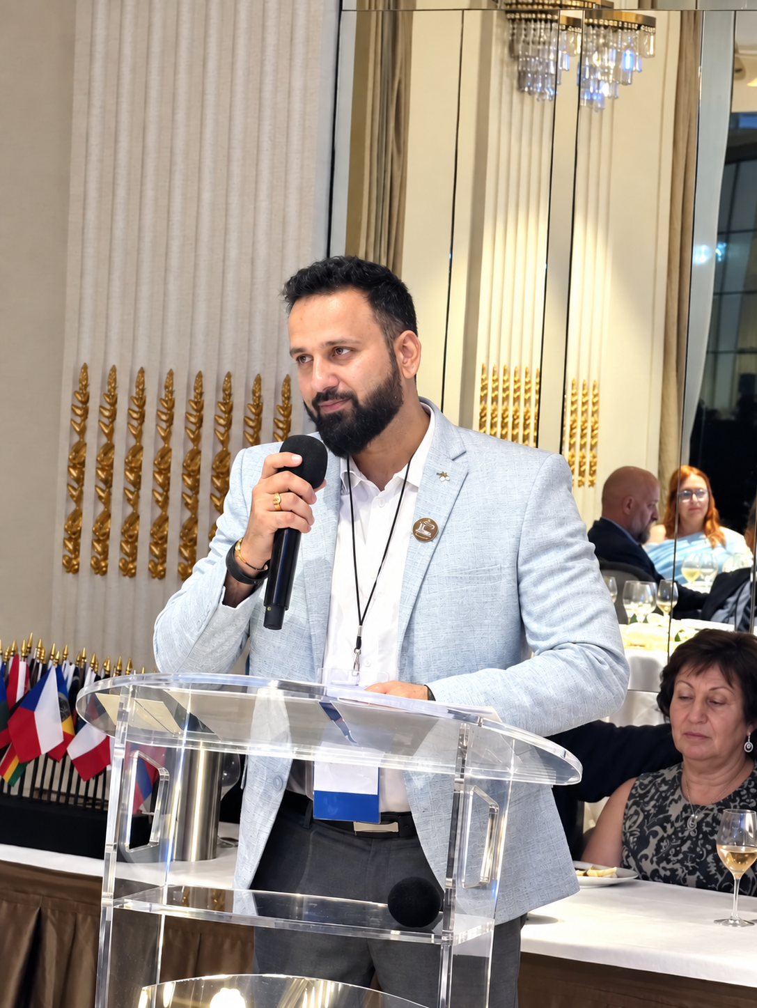 Hardesh Bhardwaj addressing the general session at the WAD 101st Annual Conference, Cannes