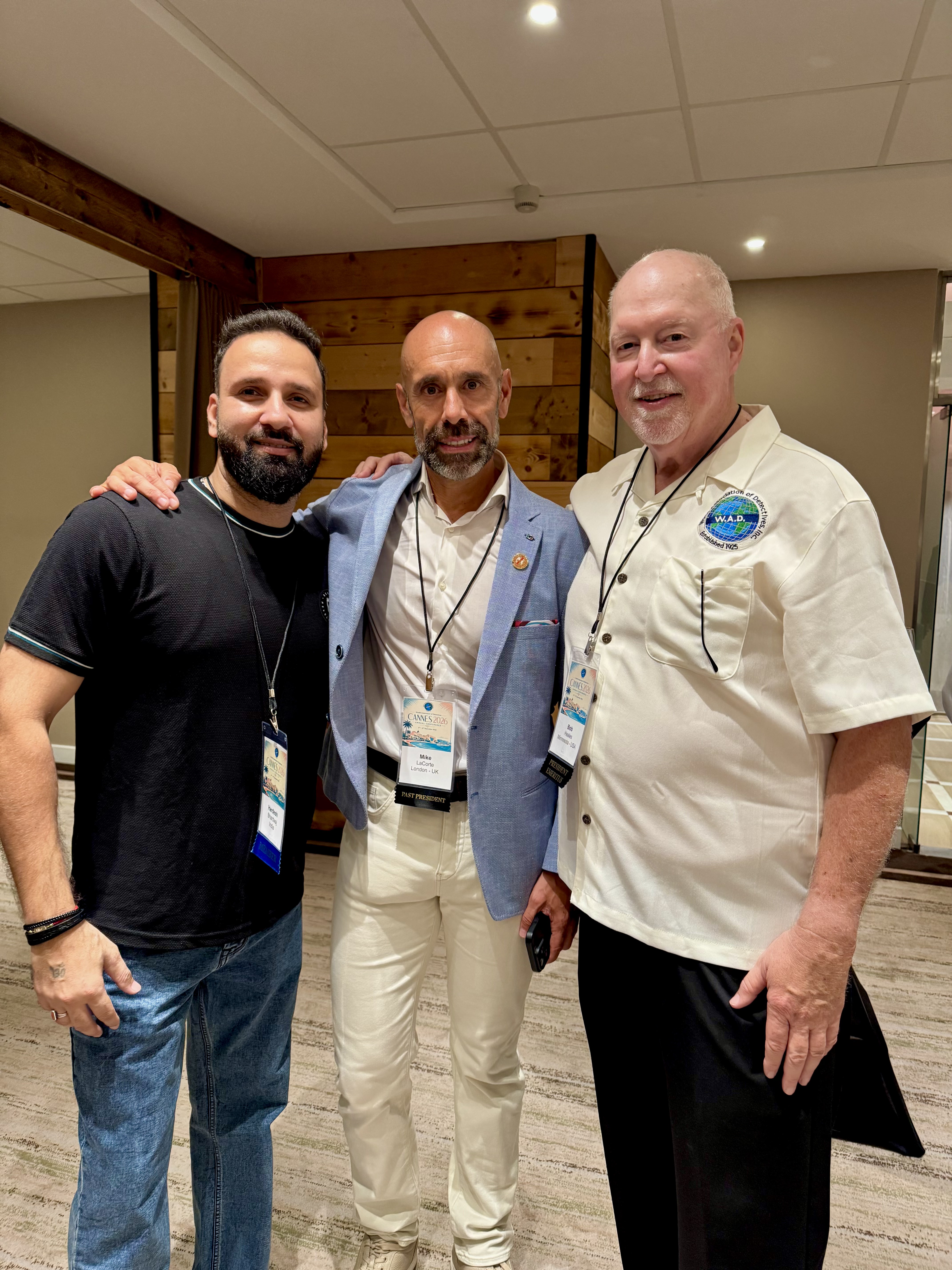 Hardesh Bhardwaj with WAD past president Mike LaCorte and president emeritus Bob Heales in Cannes